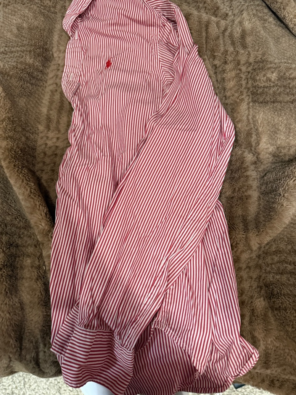 Polo by Ralph Lauren Red and White Striped Button-Down Shirt